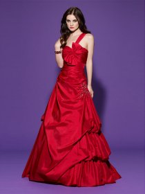 A-line One-shoulder Beading Satin Prom Dress A-line One-shoulder Beading Satin Prom Dress