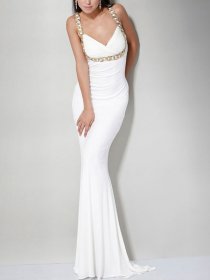 Sweetheart Jewel Sheath Halter Satin Evening Dress Sweetheart Jewel Sheath Halter Satin Evening Dress