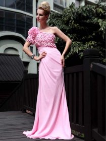 Exquisite Satin Column/Sheath One Shoulder Beaded Evening/Prom Dress Exquisite Satin Column/Sheath One Shoulder Beaded Evening/Prom Dress