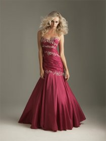 Satin Mermaid Sweetheart Embroidery Evening Dress Satin Mermaid Sweetheart Embroidery Evening Dress