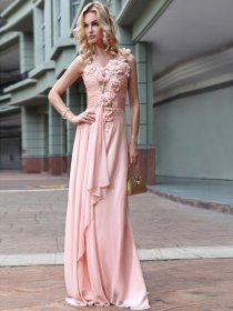 Sheath/Column One Shoulder Satin Flowers Beaded Evening Dress Sheath/Column One Shoulder Satin Flowers Beaded Evening Dress