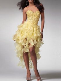 Charming Strapless Sweetheart Sequins Organza Homecoming Dress Charming Strapless Sweetheart Sequins Organza Homecoming Dress