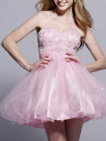 Niftic A-line Strapless Embroidery Sweetheart Graduation Dress With Overbodice Niftic A-line Strapless Embroidery Sweetheart Graduation Dress With Overbodice