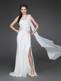Elegant One-shoulder Design Sheath Chiffon Evening Dress Elegant One-shoulder Design Sheath Chiffon Evening Dress
