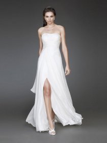 Graceful Chiffon Pleated Strapless Floor-length Evening Dress